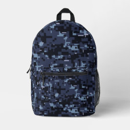 Sac À Dos Imprimé Motif de camouflage bleu numérique