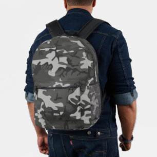 Sac À Dos Imprimé Motif de Camouflage gris, Motif militaire, Armée