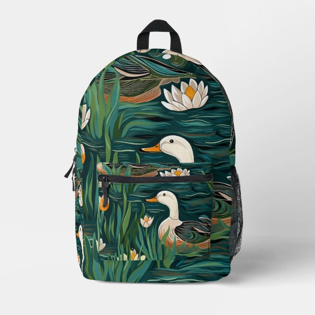 Sac À Dos Imprimé Motif de canard Mallard Carrelé (Recto)