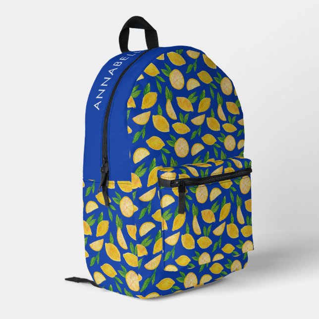 Sac À Dos Imprimé Motif de citron méditerranéen (Coin arrière gauche)