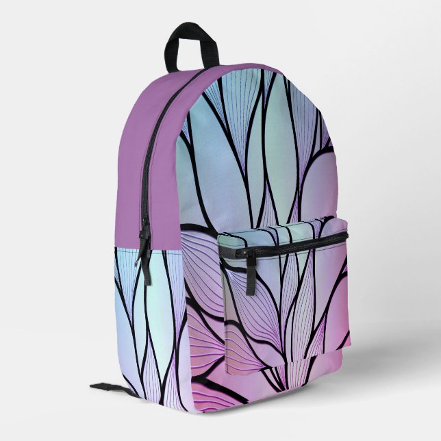 Sac À Dos Imprimé Motif de congé créatif Pearlescent violet (Coin arrière gauche)