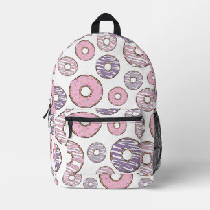 Sac À Dos Imprimé Motif De Donuts, Donuts Roses, Donuts Violets