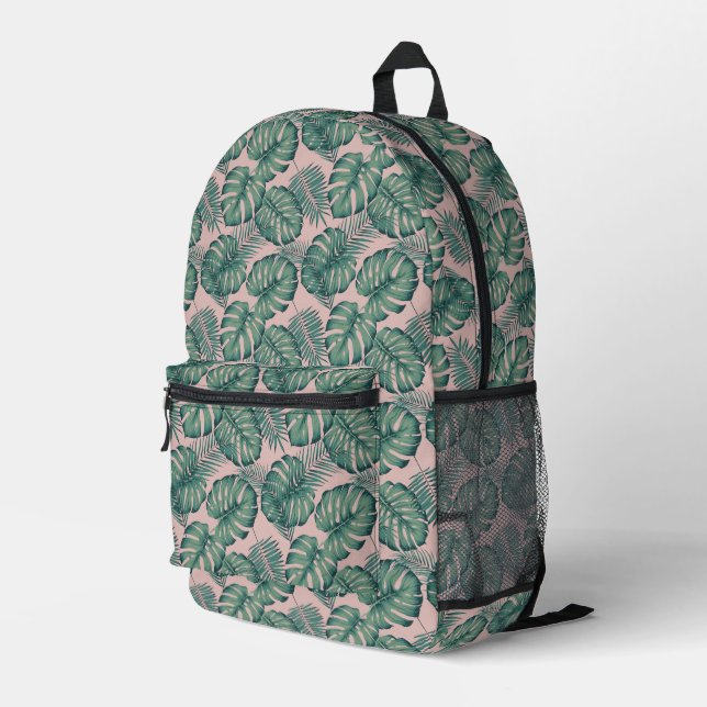 Sac À Dos Imprimé Motif de feuille tropicale (Coin arrière droit)