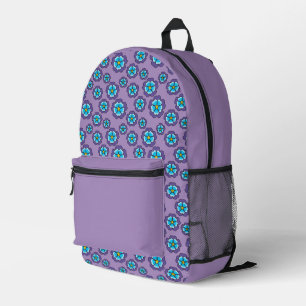 Sac À Dos Imprimé Motif de fleurs bleu violet