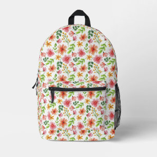 Sac À Dos Imprimé Motif de fleurs roses à l'aquarelle