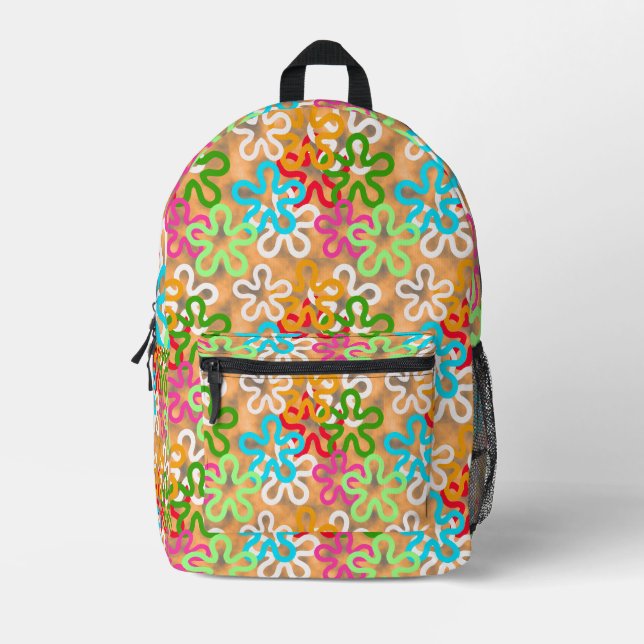 Sac À Dos Imprimé Motif de formes Abstraites de Blob Africain coloré (Recto)