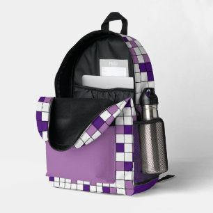 Sac À Dos Imprimé Motif de grille géométrique moderne de lavande vio