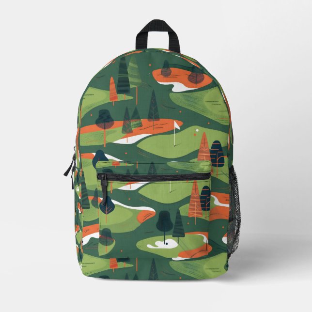 Sac À Dos Imprimé Motif de parcours de golf à carreaux (Recto)