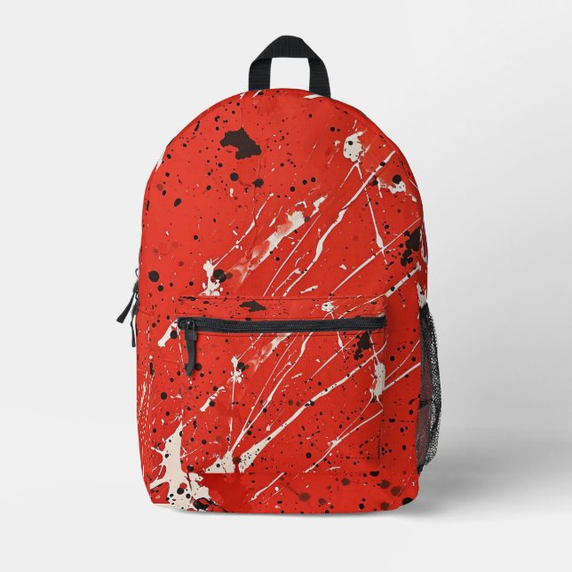 Sac À Dos Imprimé Motif de peinture rouge carrelé (Recto)