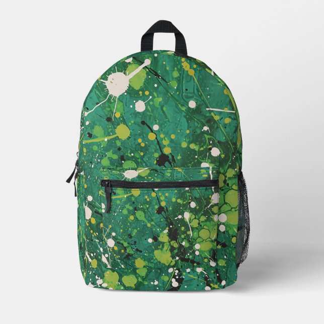 Sac À Dos Imprimé Motif de peinture vert carrelé (Recto)