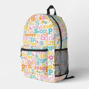 Sac À Dos Imprimé Motif de texte Snoopy Pastel