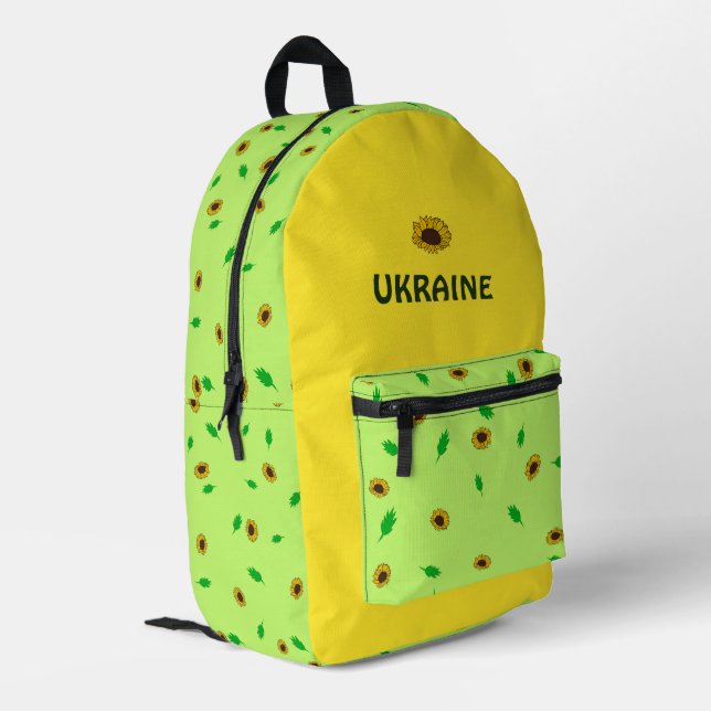 Sac à dos imprimé motif de tournesols (Coin arrière gauche)