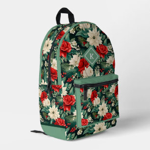 Sac À Dos Imprimé Motif des fleurs de Noël rouges et blanches