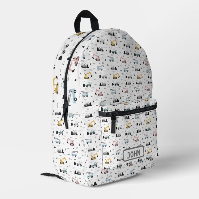 Sac À Dos Imprimé Motif des véhicules de construction mignons (Coin arrière gauche)