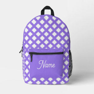Sac À Dos Imprimé Motif diamant à carreaux blanc violet