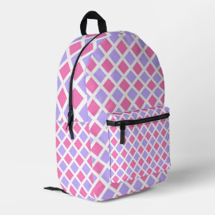 Sac À Dos Imprimé Motif diamant à carreaux rose violet