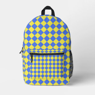 Sac À Dos Imprimé Motif diamant jaune bleu Checker