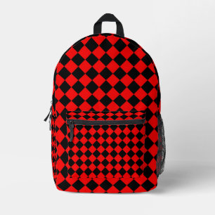 Sac À Dos Imprimé Motif diamant Red Black Checker