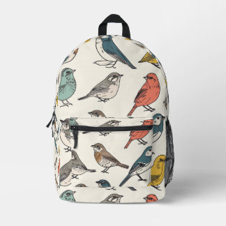 Sac À Dos Imprimé Motif d'oiseaux en carreaux