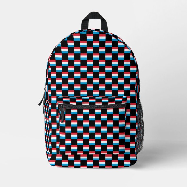 Sac À Dos Imprimé motif du drapeau À damiers Luxembourg (Recto)