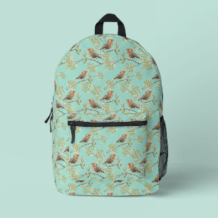 Sac À Dos Imprimé Motif européen vintage peint Robin Bird