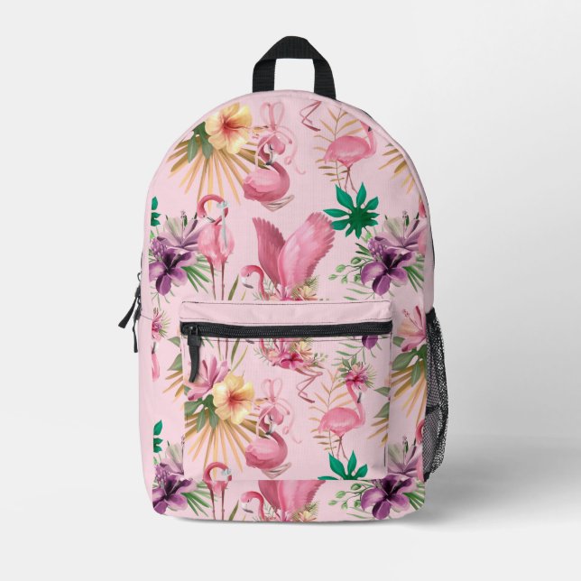 Sac À Dos Imprimé Motif Flamant rose (Recto)