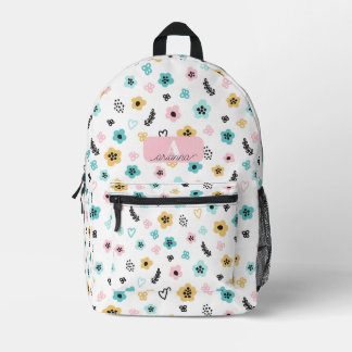 Sac À Dos Imprimé Motif Fleur Pastel Floral Personnalisé Rétro