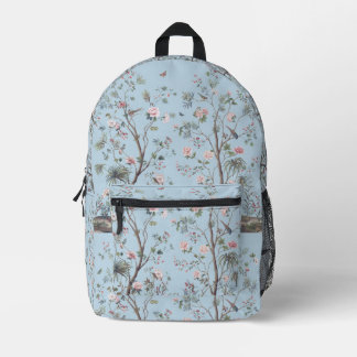 Sac À Dos Imprimé Motif floral antique bleu