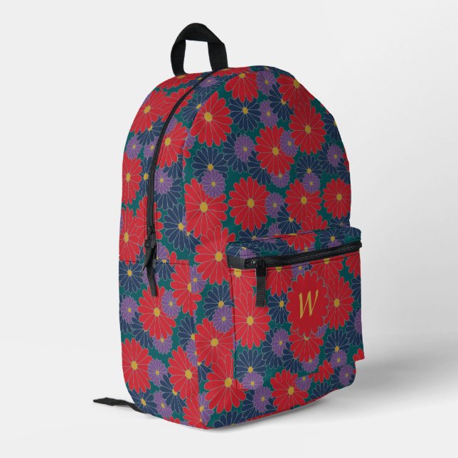 Sac À Dos Imprimé Motif floral éclaboussant d'automne (Coin arrière gauche)