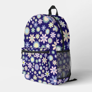 Sac À Dos Imprimé Motif floral sur fond bleu