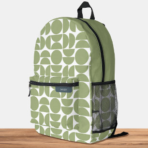 Sac À Dos Imprimé Motif géométrique moderne du milieu du siècle Vert
