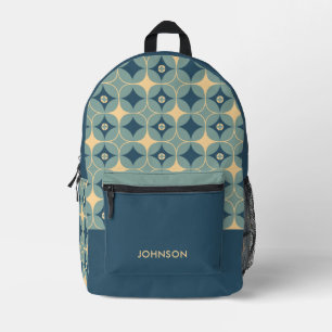 Sac À Dos Imprimé Motif géométrique moderne minimaliste bleu
