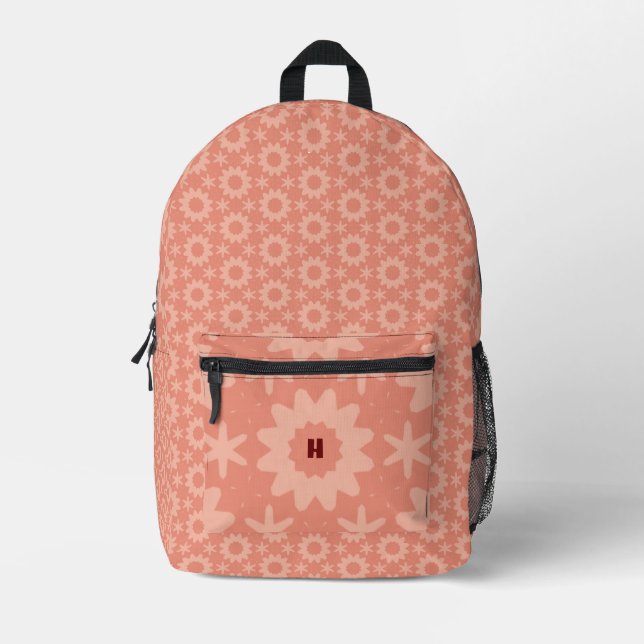 Sac À Dos Imprimé motif géométrique rose (Recto)
