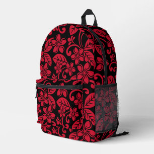 SAC À DOS IMPRIMÉ MOTIF ISLANDE PLUMÉRIA EN NOIR/ROUGE