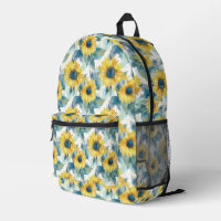Motif jaune Tournesol bleu feuille