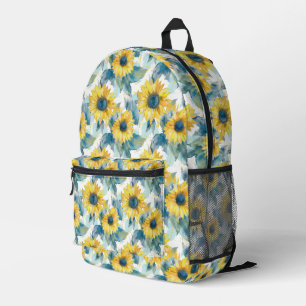 Sac À Dos Imprimé Motif jaune Tournesol bleu feuille