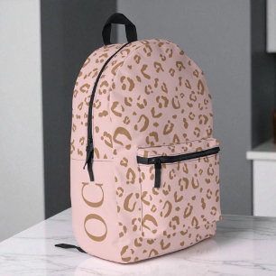 Sac À Dos Imprimé Motif Léopard Rose Monogrammé Filles Mignonnes Fém
