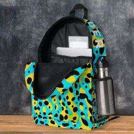 Sac À Dos Imprimé Motif Léopard Turquoise Tendance Chic Et Nom