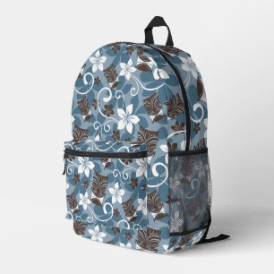 SAC À DOS IMPRIMÉ MOTIF LUAU TIKI (BLEU)