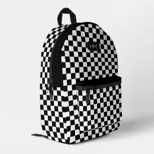 Sac À Dos Imprimé Motif moderne Monogramme noir et blanc