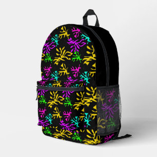 Sac À Dos Imprimé motif néon multicolore Abstrait