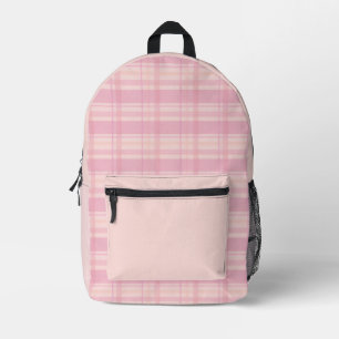 Sac À Dos Imprimé Motif pastel à carreaux rose