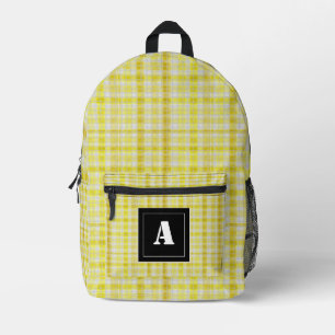 Sac À Dos Imprimé Motif Plaid En vichy Vérifier le Monogramme blanc 
