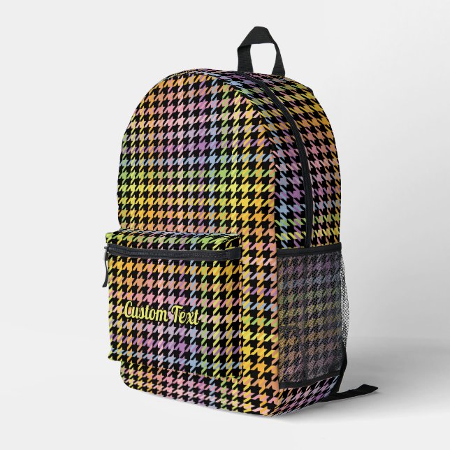 Sac À Dos Imprimé Motif Rainbow Houndstooth (Coin arrière droit)
