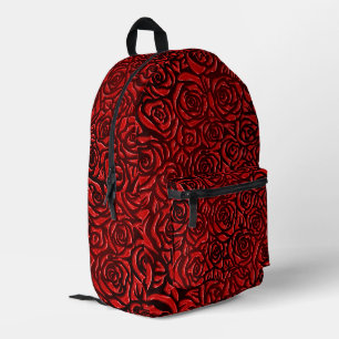 Sac À Dos Imprimé Motif Rose Rouge Clair