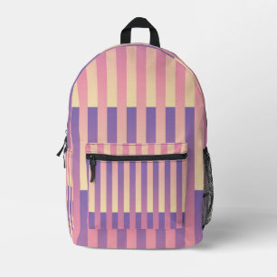 Sac À Dos Imprimé Motif rose violet jaune rayé