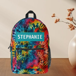 Sac À Dos Imprimé Motif Tie and Dye Coloré Personnalisé