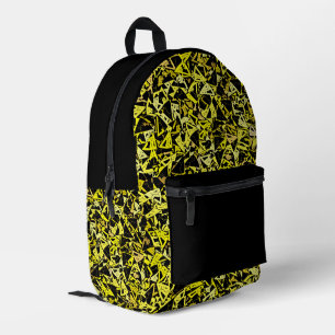 Sac À Dos Imprimé Motif Triangle Noir Jaune
