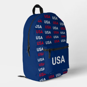 Sac À Dos Imprimé Motif USA Rouge Blanc et Bleu Patriotique