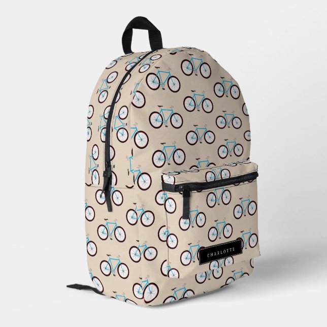 Sac À Dos Imprimé Motif vélo Nom personnalisé (Coin arrière gauche)